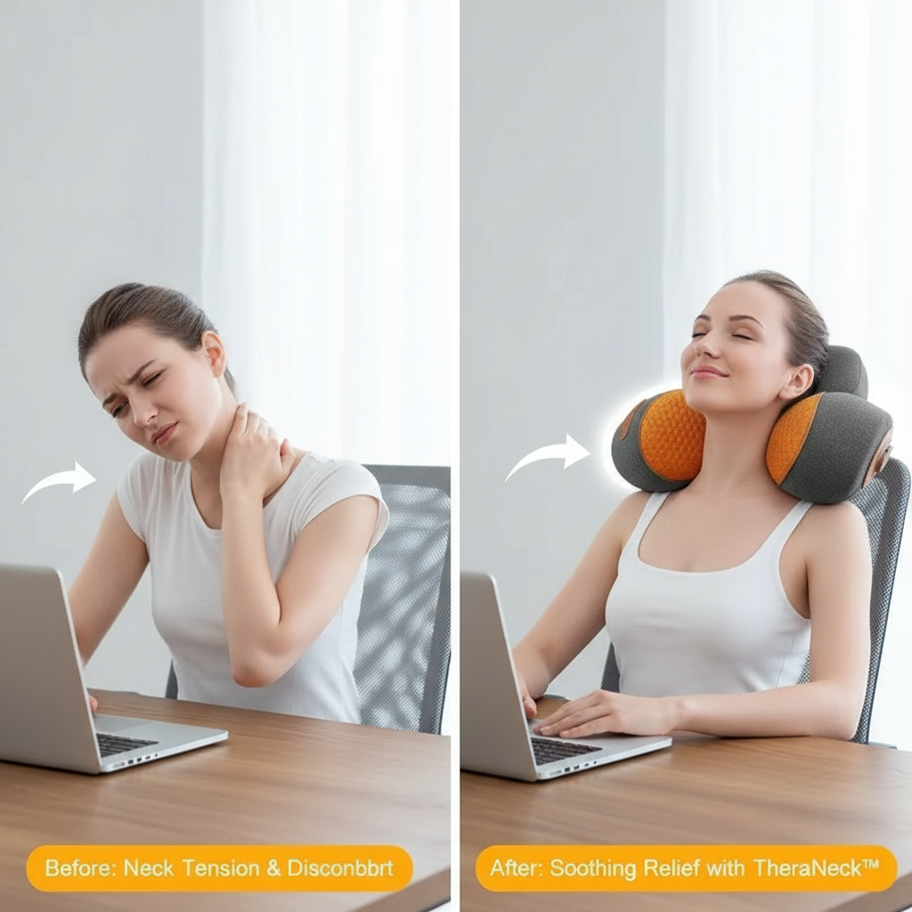 Electric Neck Massager Cervical Pillow Hot Compress Neck Stretch Heating Vibration Neck Shoulder Massage Pillow Back Traction