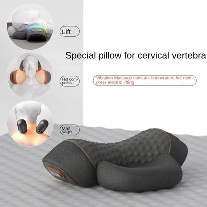Electric Neck Massager Cervical Pillow Hot Compress Neck Stretch Heating Vibration Neck Shoulder Massage Pillow Back Traction